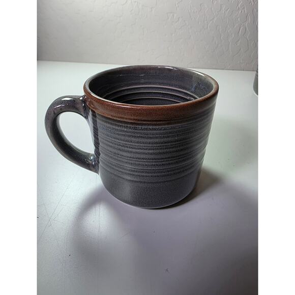 FOOD NETWORK Gray Brown Colby Stoneware Discontinued Tea Coffee Mug Set of 3 - Picture 9 of 10